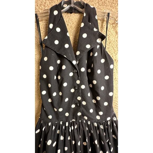 Vintage 80s 90s Robbie Bee Polka Dot Halter Midi Dress Women Sz 8 Marilyn Monroe - Picture 12 of 16